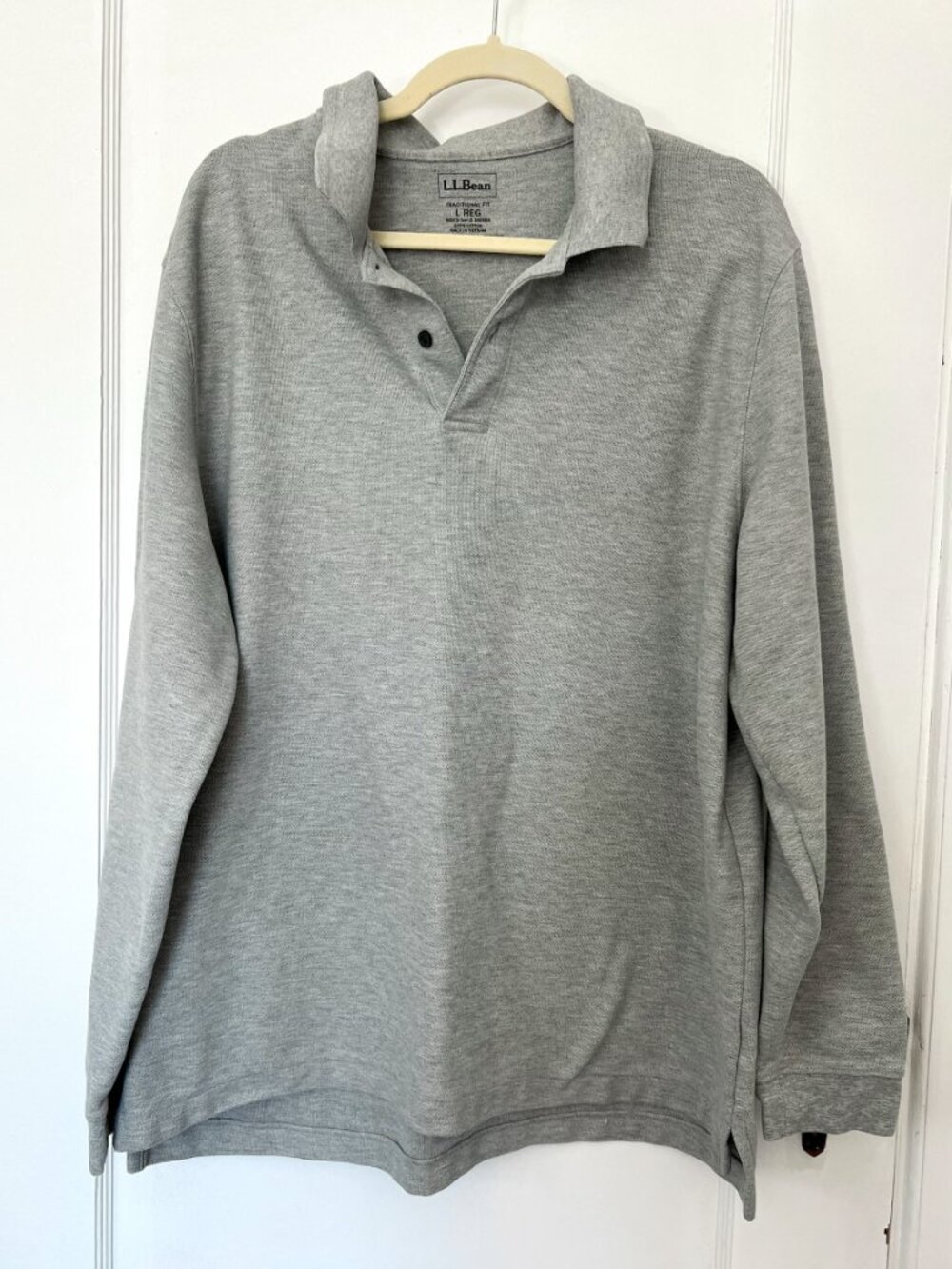 L.L. Bean Men’s Premium Double L® Polo, Long-Sleeve Without Pocket | Size Large